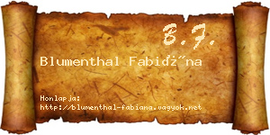 Blumenthal Fabiána névjegykártya